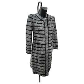 Marc Jacobs Black & White Tweed Coat Size 4 Vintage Designer Jacket