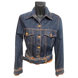 Vintage JPG Jean’s Denim Jacket Leather Trim - Autre Marque
