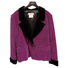 Veste sur mesure noire à rayures Yves Saint Laurent 1993