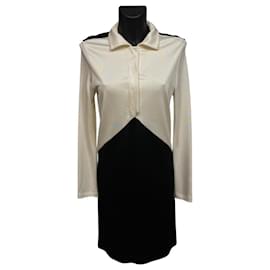 BALENCIAGA Paris Black & Ivory Colorblock Dress - Balenciaga