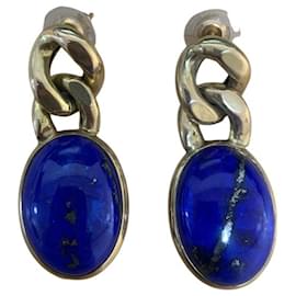 Autre Marque Vintage Lapis Lazuli Ohrringe aus den 1970er Jahren (18k Gold)