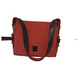 Borsa a tracolla Gianfranco Ferré in tela arancione e pelle nera