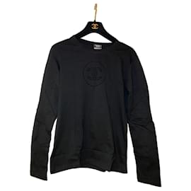 Chanel T-Shirt Manches Longues Noir CC Signature floqué