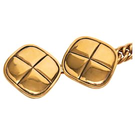 Kette mit Charm aus goldplattiertem Steppdesign von Chanel