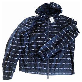 Emporio Armani Kapuzenjacke mit All-Over-Logo