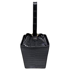 Céline NUEVO RARO BOLSO DE MANO CELINE STRAP BOX CON CORREA DE MUÑECA DE CUERO DE CROCODRILO