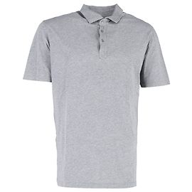 Brunello Cucinelli Poloshirt mit kurzen Ärmeln aus grauer Baumwolle