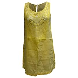 Miguelina V-Neck Tunic in Yellow Linen - Autre Marque