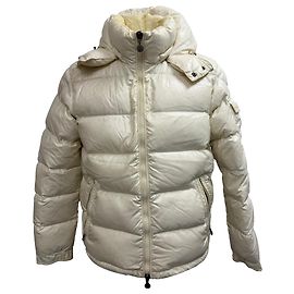 Moncler Maya Puffer Jacket in White Nylon