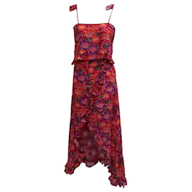 Paloma Blue Floral-Print Cropped Top and Maxi Skirt Set in Multicolor Viscose  - Autre Marque