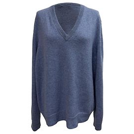 Céline Suéter V-neck Celine en cachemira azul