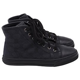 Gucci GG Monogram High-Top Sneakers aus schwarzem Canvas