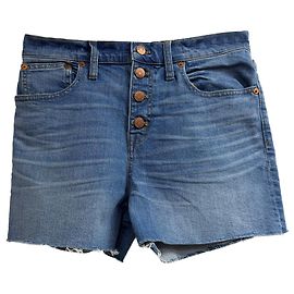 Shorts de tiro alto Madewell en denim azul claro