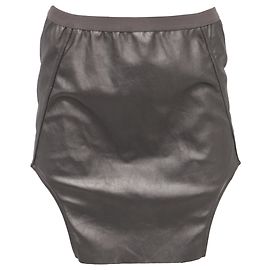 Falda Mini Diana en Cuero de Cordero Gris de Rick Owens