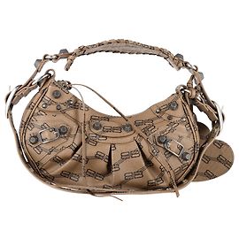 Borsa a tracolla mini Le Cagole Monogram di Balenciaga in tela rivestita beige