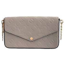 Louis Vuitton Pochette Felicie Monogram Empreinte Borsa in Pelle Beige