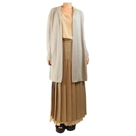 Loro Piana Grauer, strukturierter Cashmere-Langcardigan - Größe UK 12