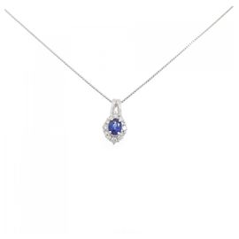 Autre Marque Collana in Zaffiro e Diamante Pt900/Pt850