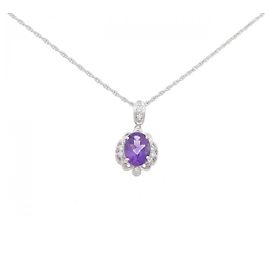 Autre Marque Collana in diamante e ametista Pt900 Pt850