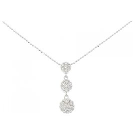 Autre Marque Collana in diamante in oro bianco Au750 a forma di fiore
