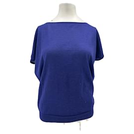 Blaues Cashmere-Top - Leetha