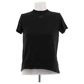 Camiseta de algodón negra Courreges
