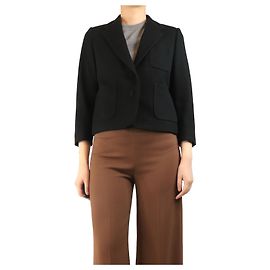 Dries Van Noten Schwarze cropped Wolljacke - Größe UK 10