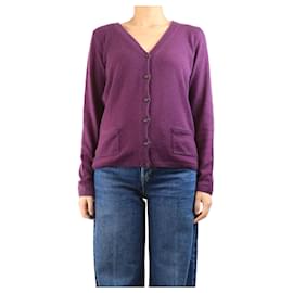 Lila Kaschmir-Cardigan mit Taschen - Größe UK 14 - Loro Piana