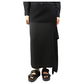 Jil Sander Gonna midi asimmetrica nera - taglia UK 14
