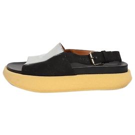 Marni Sandali Fussbett con pennellate in bianco e nero - taglia EU 40