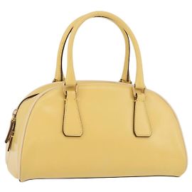 PRADA Borsa a mano in pelle giallo oro Auth mr2207