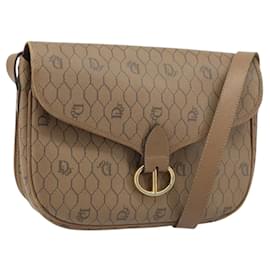 Bolso de hombro de lona de panal PVC beige dorado Auth ka3491 Christian Dior