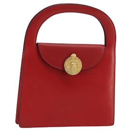 Céline Borsa Medallion in pelle rossa e oro Auth BAZ711A