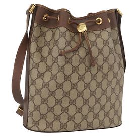 Gucci Borsa a spalla GG Supreme in PVC beige e oro Auth ARZ789