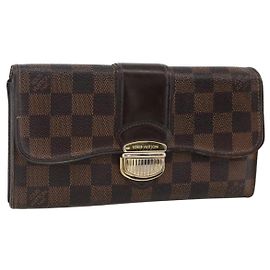 LOUIS VUITTON Portafoglio Sistina Long Damier Ebene N61747 Auth bs34333