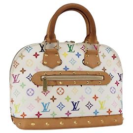 LOUIS VUITTON Borsa a Mano Alma Monogram Multicolore Bianca M92647 LV Auth BA11955V