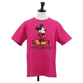 Kurzarm-T-Shirt aus Baumwolle in Rosa GUCCI Disney Zusammenarbeit Auth ARZ929M