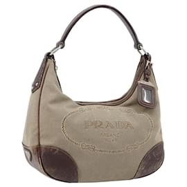 Borsa a Spalla PRADA in Tela Beige Argento Autentica ka3519 - Prada