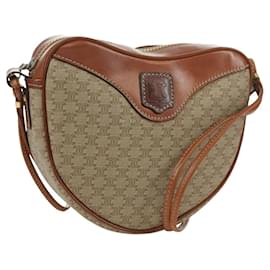 Céline Borsa a Spalla in Tela Macadam CELINE in Pelle PVC Beige Oro Auth ARZ842A