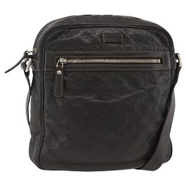 Borsa a spalla in tela Guccissima GG di GUCCI in pelle nera e oro 201448 Auth BA11920