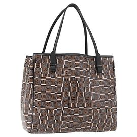 Salvatore Ferragamo Tote Bag PVC Braun Auth BA11865
