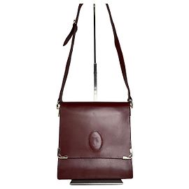 Bolsa de ombro de couro Cartier vintage bordô