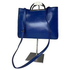 Vintage Courreges 2Way Leather Handbag Blue
