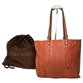 Borsa tote in pelle Intrecciato Bottega Veneta vintage arancione