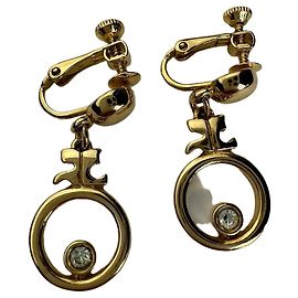 Boucles d'oreilles vintage en plaqué or Courreges / Clip d'or