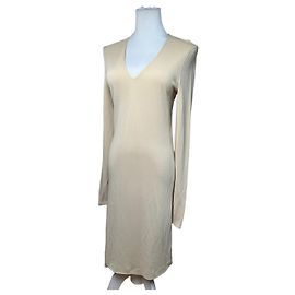Vintage Gucci Viskosekleid M Beige