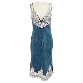 Vestido de mezclilla azul 3.1 Phillip Lim con encaje