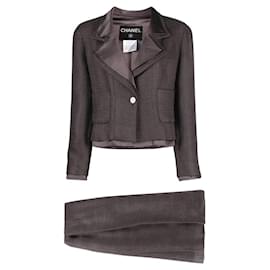 Chanel grauer Mohair Rockanzug