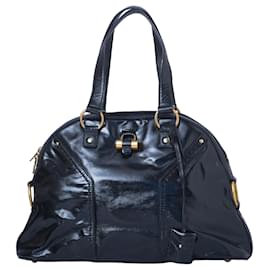 Borsa Muse in pelle verniciata nera Yves Saint Laurent