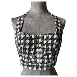 Top bustier Alaïa estampa pied-de-poule